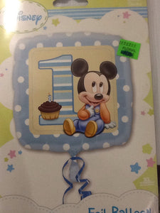Mickey Mouse 1st happy birthday boy balloon - Titan Magic & Brain Busters Escape Rooms
