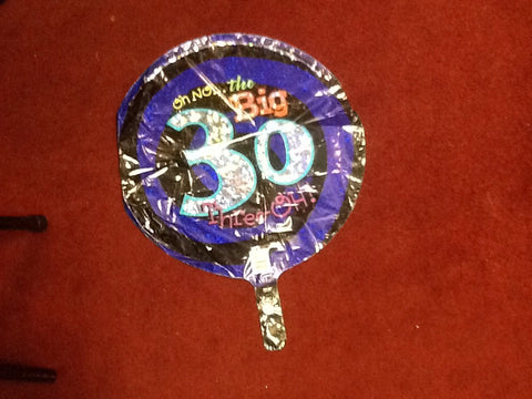 "oh no the big three-oh" birthday balloon - Titan Magic & Brain Busters Escape Rooms