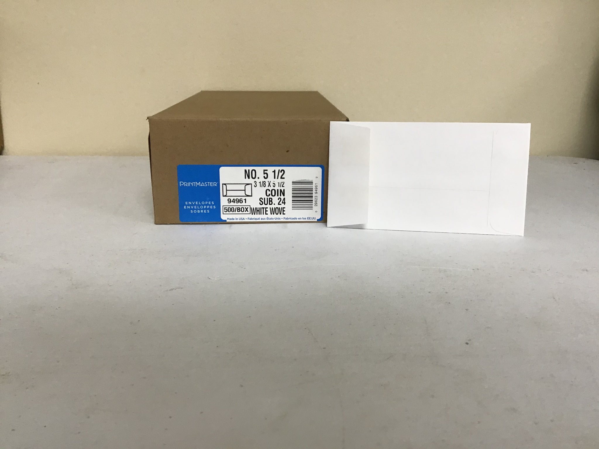 Printmaster Coin Envelopes 3 1/8 x 5 1/2 White Wove