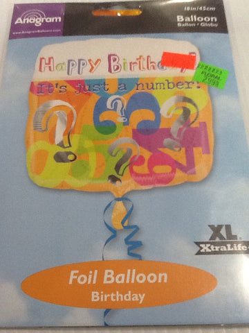 "Happy birthday it's just a number" balloon - Titan Magic & Brain Busters Escape Rooms