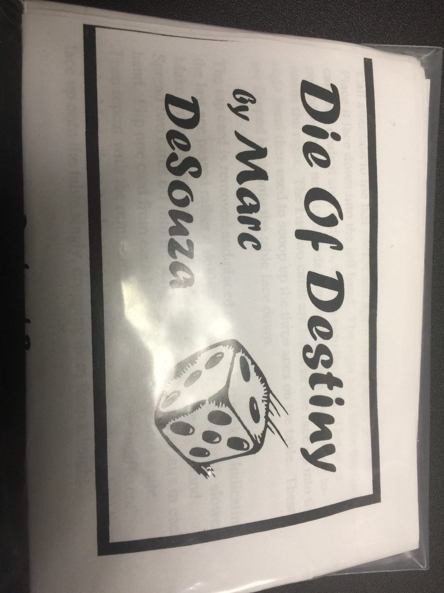 Die of Destiny by Marc Desouza - Titan Magic & Brain Busters Escape Rooms