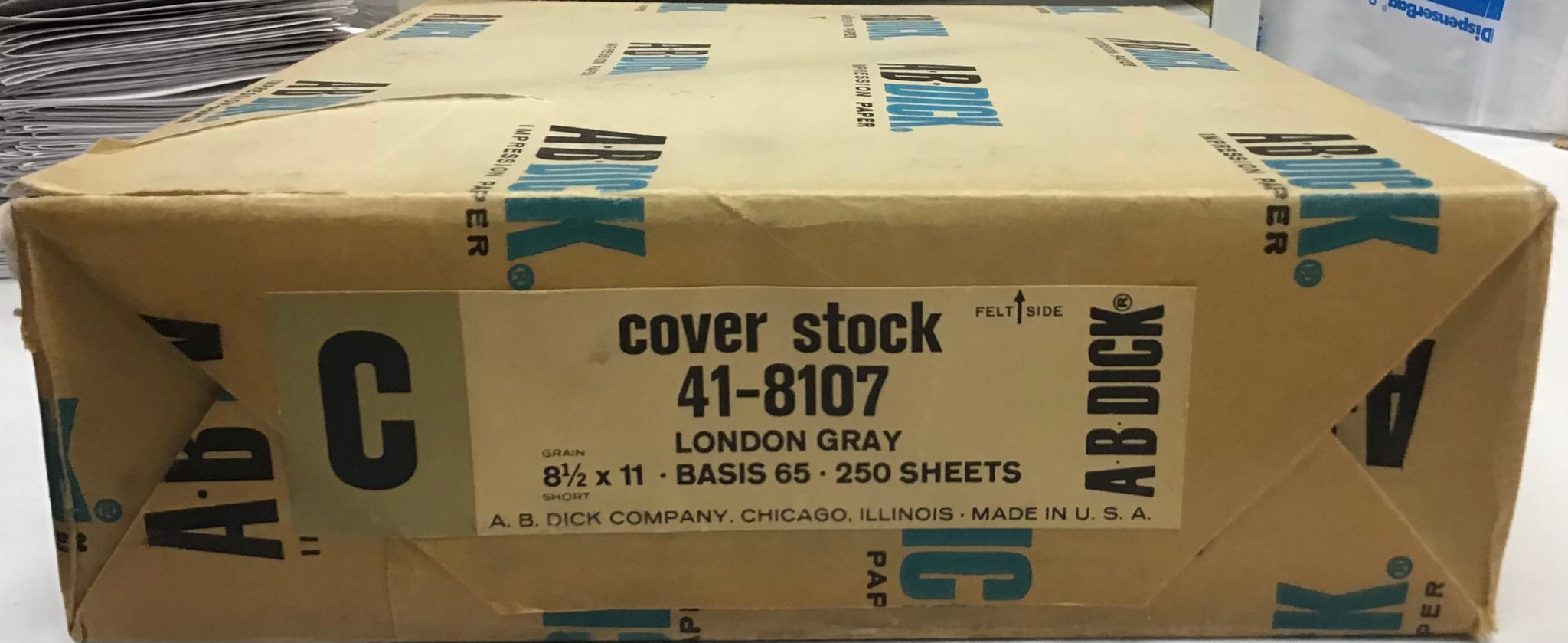 A. B. Dick Impression Paper 8 1/2 x 11 London Gray