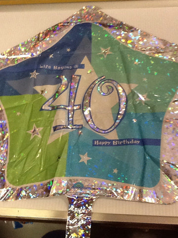 "Life begins @ 40" happy birthday balloon - Titan Magic & Brain Busters Escape Rooms