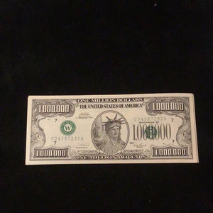 One Million Dollar Fake Bills - Walgreens Lady Liberty