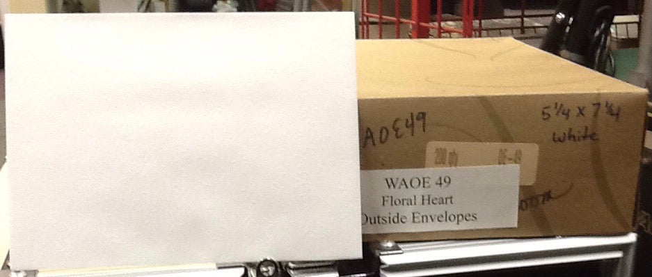 Outside 5 1/4” x 7 1/4” Invitation Envelopes White