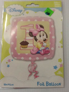 1st birthday Minnie Mouse girl balloon - Titan Magic & Brain Busters Escape Rooms