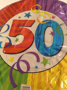 Happy 50th birthday balloon - Titan Magic & Brain Busters Escape Rooms