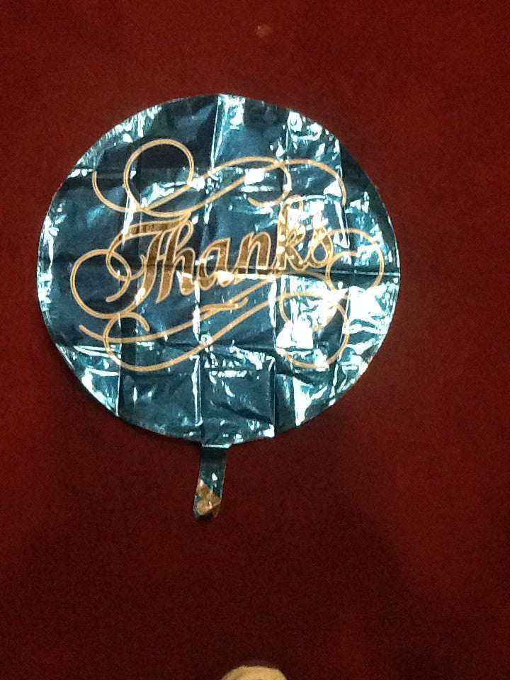 Light blue thanks balloon - Titan Magic & Brain Busters Escape Rooms