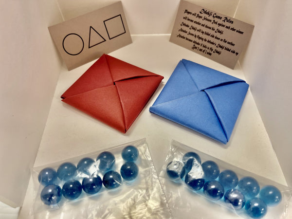 SQUID GAMES DDAKJI Flipping Squares Set-high quality With Marbles, Cards & Rules